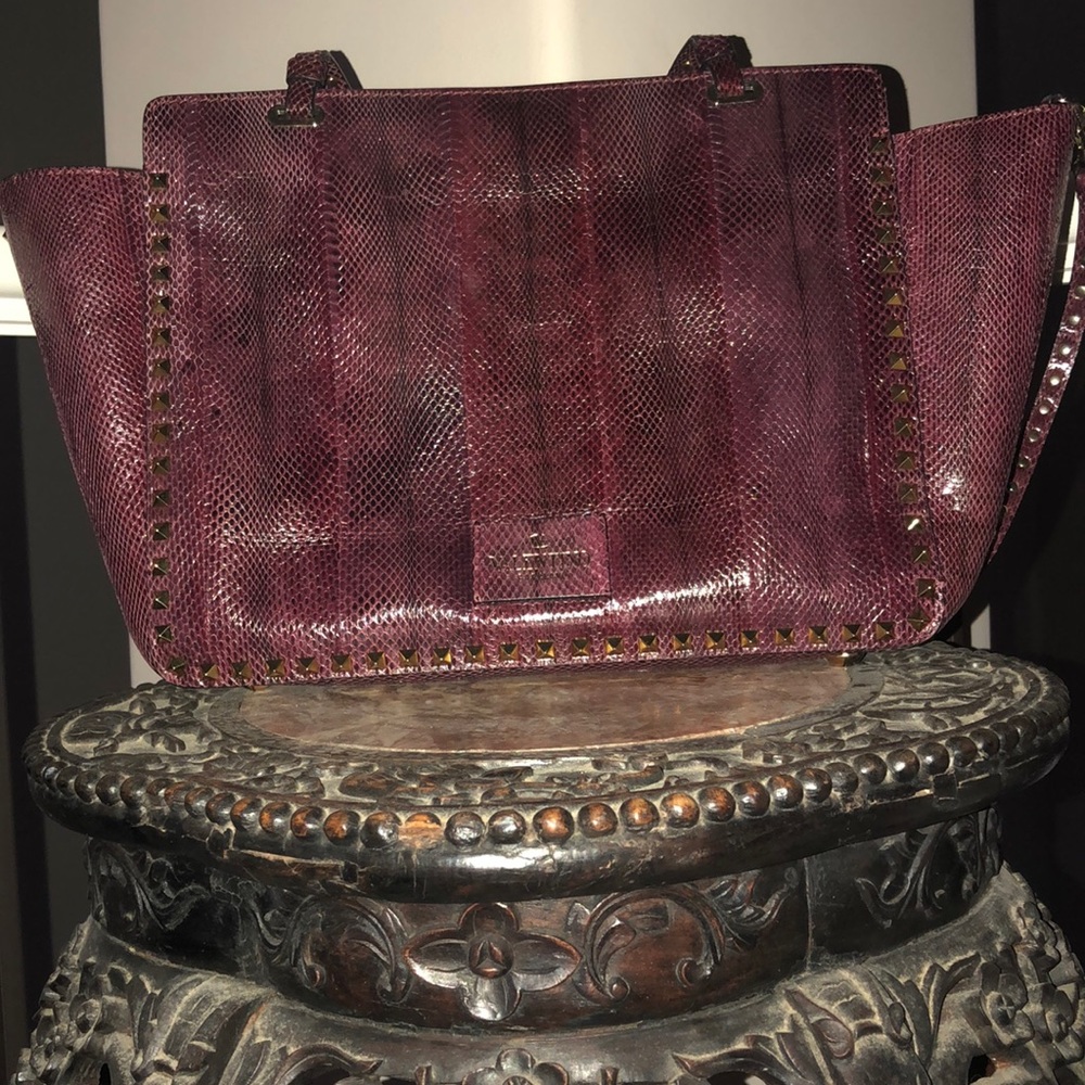 Valentino Garavini Python Rockstud Handbag - image 3